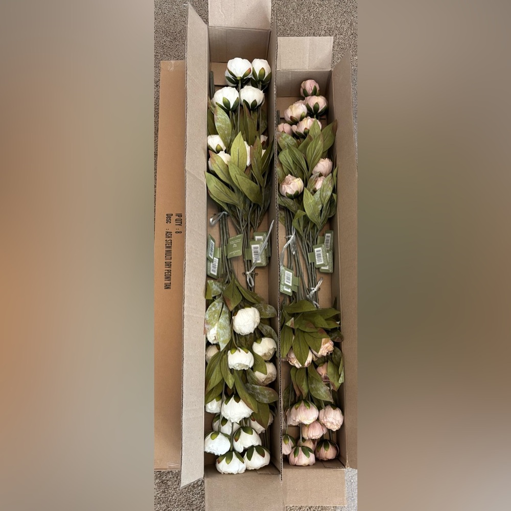 Elegant Ashland Tan & Cream Peonies- Selling in sets of 8 for $120 - Picture 5 of 7